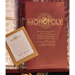 Juego de mesa Monopoly Edición Coleccionista Franklin Mint Madera Caoba Vidrio imagen 13