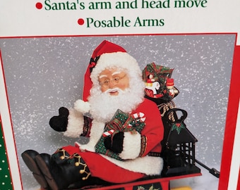 Vtg 1999 Holiday Creations Santa Claus Reindeer Sleigh