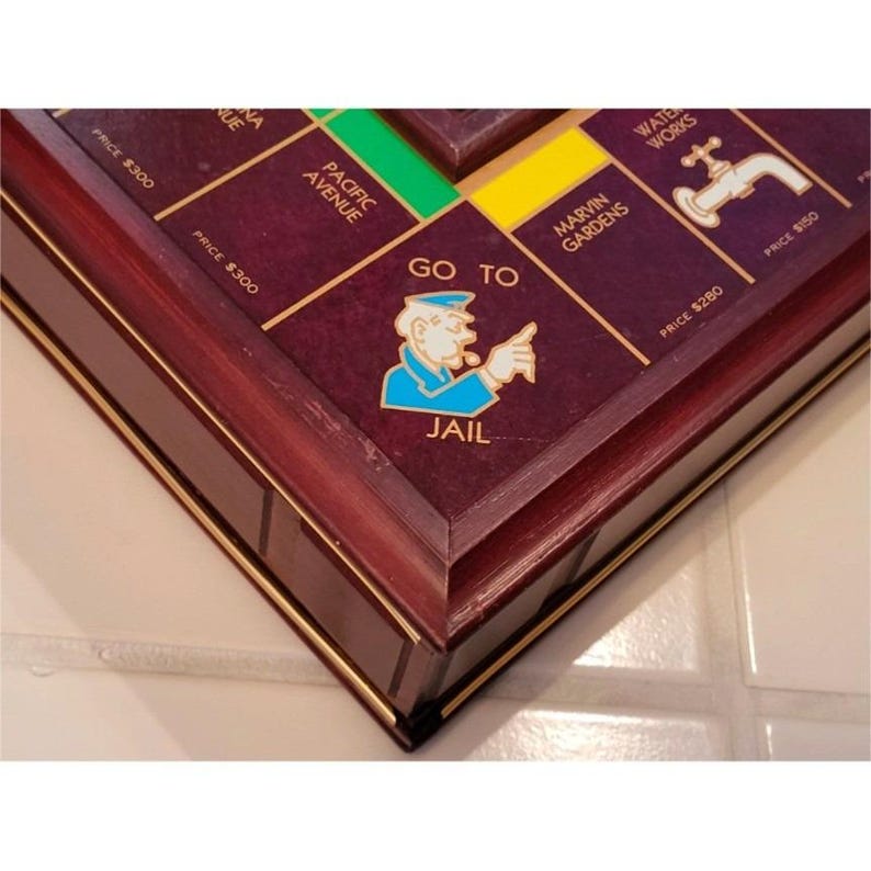 Juego de mesa Monopoly Edición Coleccionista Franklin Mint Madera Caoba Vidrio imagen 5