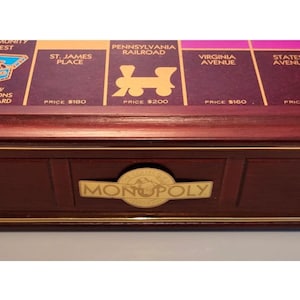 Juego de mesa Monopoly Edición Coleccionista Franklin Mint Madera Caoba Vidrio imagen 6