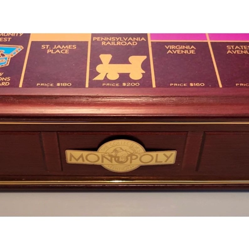 Juego de mesa Monopoly Edición Coleccionista Franklin Mint Madera Caoba Vidrio imagen 6