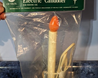 Candelabro eléctrico vintage Merry Brite, nuevo en paquete