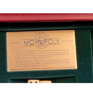 Juego de mesa Monopoly Edición Coleccionista Franklin Mint Madera Caoba Vidrio imagen 10