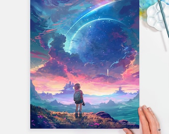 Shuttle Launch - Space Adventure | Pastel | Wanderlust | Dreams | Explore | Digital Watercolor | Childhood | Explore | Planets | Spaceship