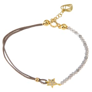 ster unieke delicate armband. Rookkwarts edelsteen armband