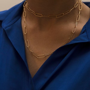 Gold filled Papierklammer Kette Halskette