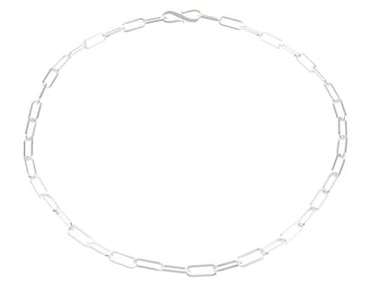 Silver Link Chain Choker | Paper Clip Link Choker