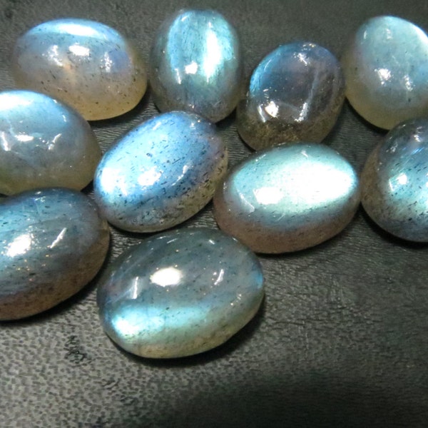 10 Piece Lot  Labradorite Full Flashy Blue Fire  Oval Shape AAA Quality Size 10X14 mm