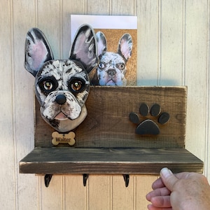 Custom Dog leash holder with shelf.  Dogs Leash holder combination. Handmade Leash Holder with shelf and hooks