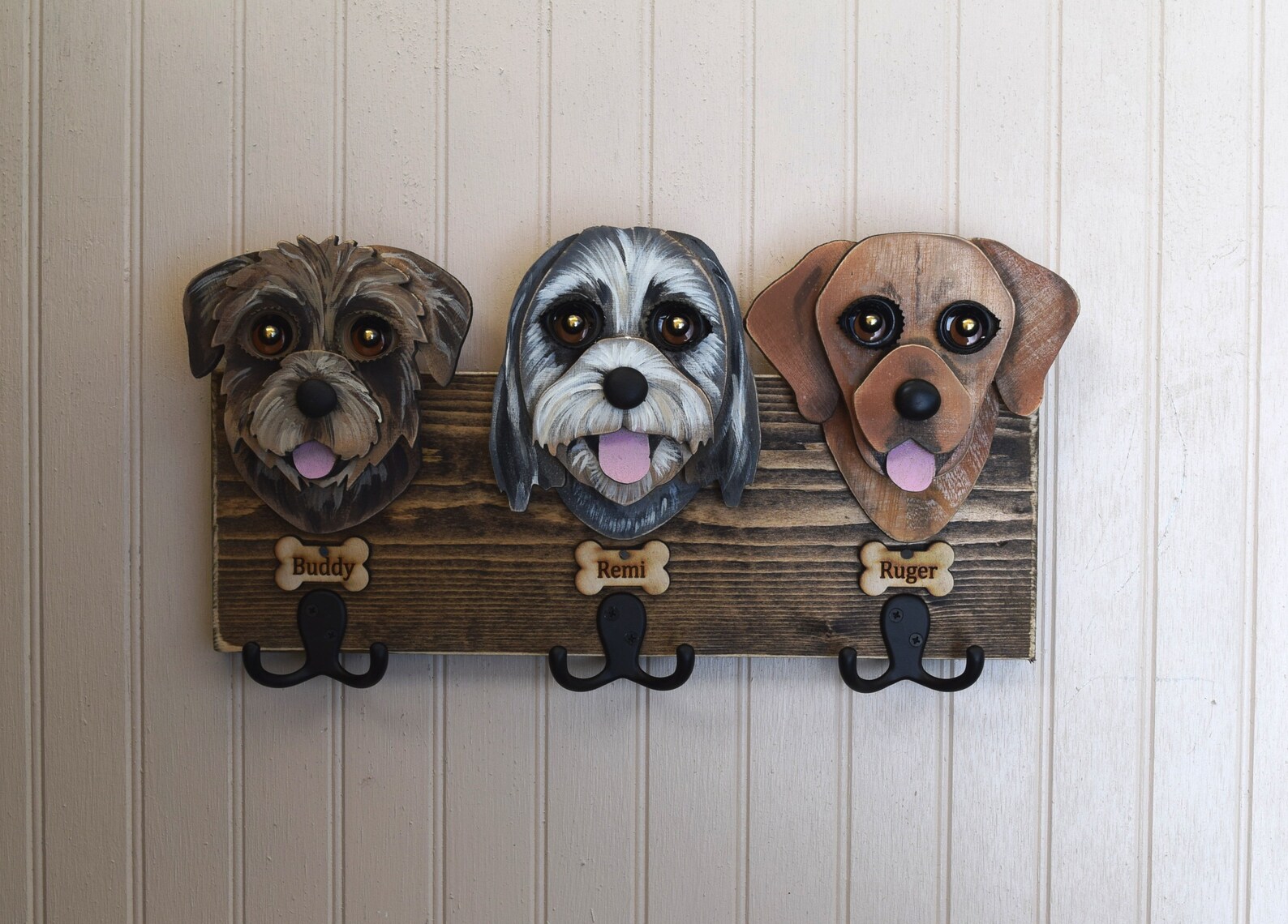 Custom Dog Leash Holder 3 Dog Leash Holder. Handmade Leash Etsy