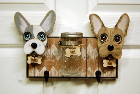 Custom Dog Leash Holder With Treat Jar. Dogs Treat Jar leash Holder Combination. Handmade Leash Holder for 2 Dogs Etsy Canada