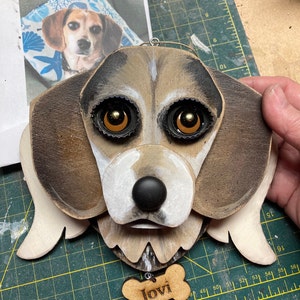 Custom Pet Ornament, Dog Memorial, Angel Wings Decor