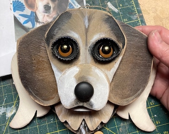 Custom Pet Ornament, Dog Memorial, Angel Wings Decor