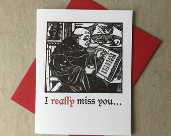 Letterpress "I *really* miss you" card (#MIS033)