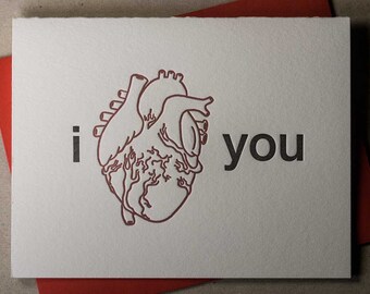 Letterpress "I Heart You" card (#SEN003)