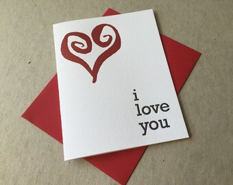 Letterpress "I love you" card (#SEN017)