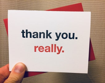 Letterpress sincere thank-you card (#TX002)