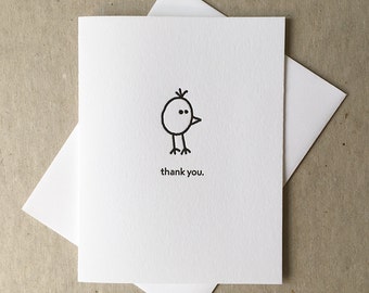 Letterpress grateful bird card (#BRD003)