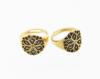 Mix Color CZ Micro Pave 16x16mm  Ring