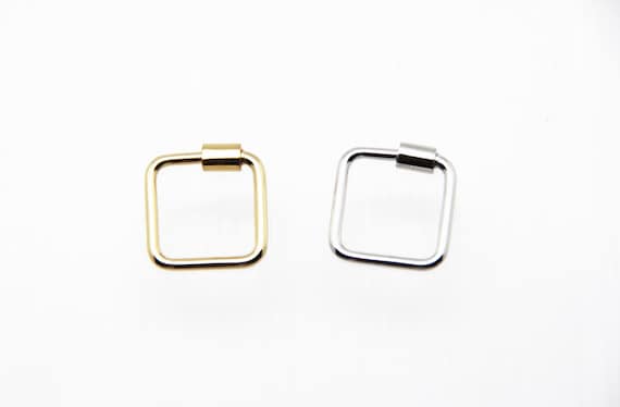 Plain Brass 18mm Square Screw Clasp Carabiner