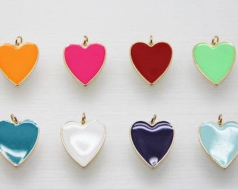 Enamel 22x26mm Heart Pendant