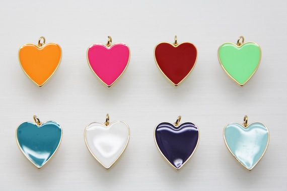 Enamel 22x26mm Heart Pendant