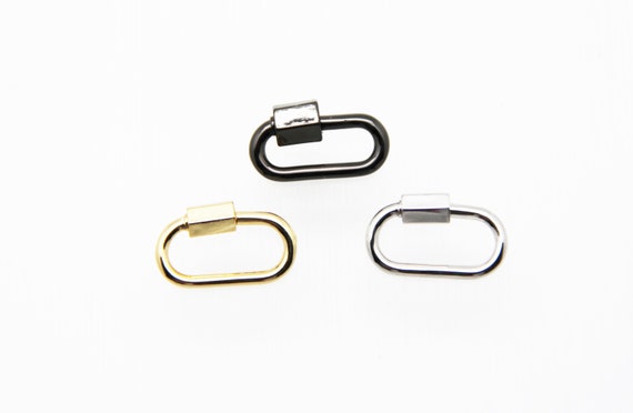 Plain Brass 11x20mm Oval Screw Clasp Carabiner