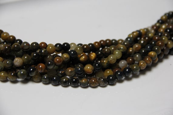 Golden Pietersite 8mm smooth round beads 16" length full strand