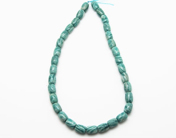 Russian Amazonite 9x12 Drum beads 16" length full strand