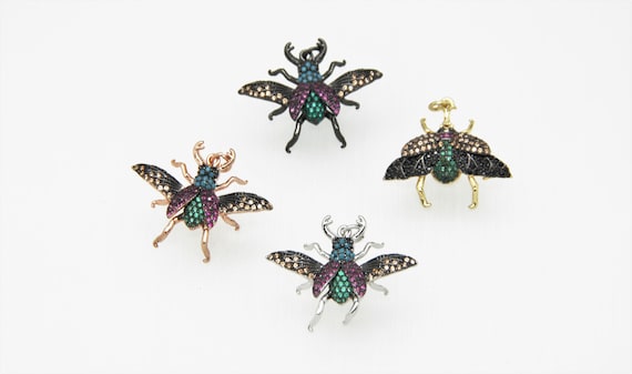 CZ Micro Pave 20x28mm Insect Pendant