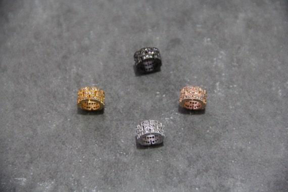 CZ Micro Pave 10x5mm Spacer  Beads