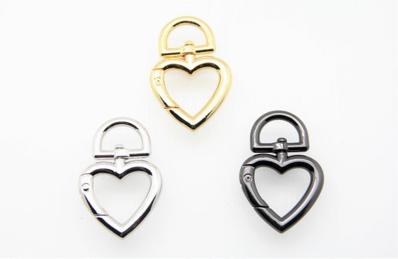 Plain Brass 30x45mm Heart Spring Clasp