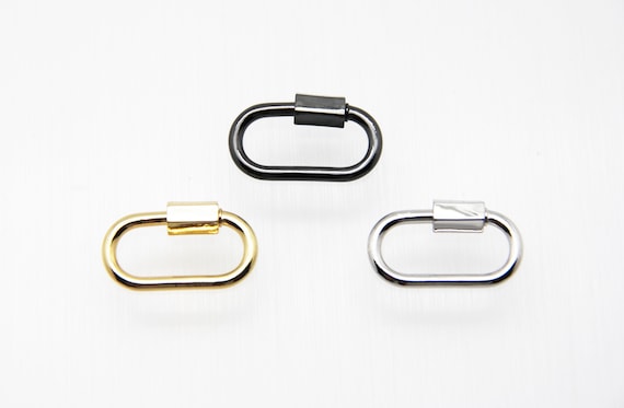 Plain Brass 15x30mm Oval Screw Clasp Carabiner