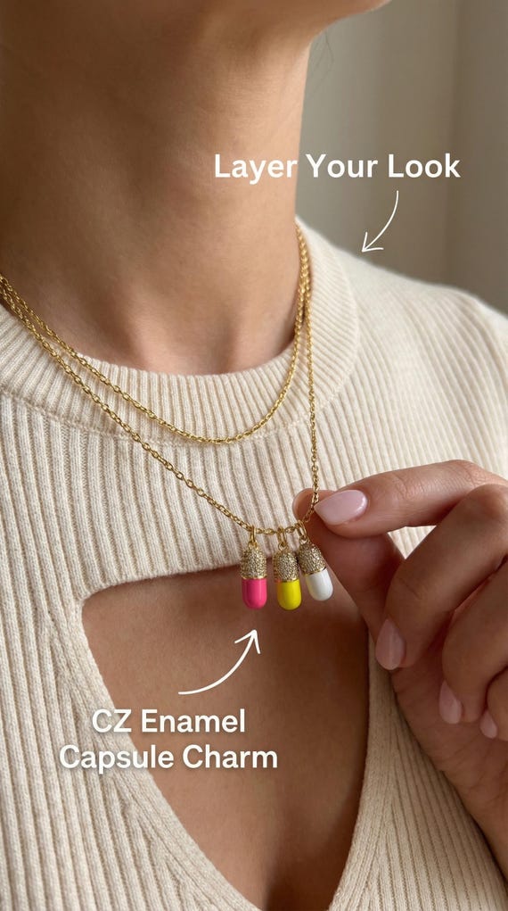 CZ Enamel 6x17mm Capsule Charm