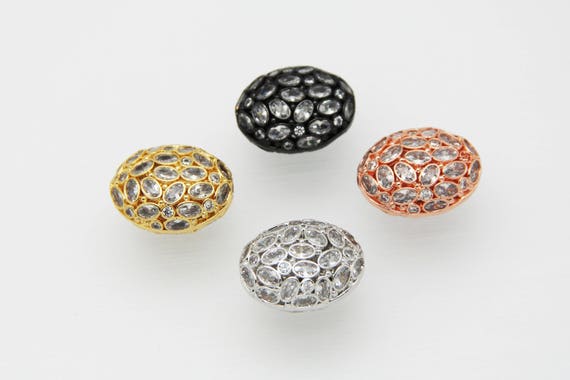 CZ Micro Pave 20x26mm  Free Form CZ Oval Beads