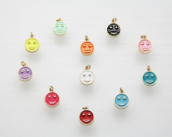 Enamel 11mm Smiley Pendant