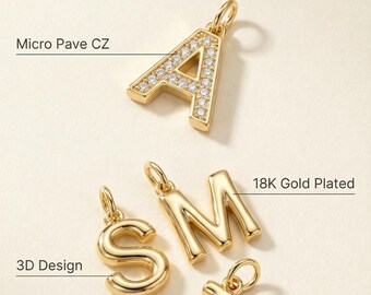CZ 3D Letter Pendant
