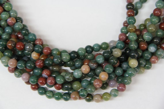 India Agate 8mm smooth round beads 16" length full strand