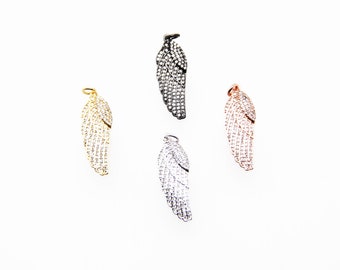 CZ Micro Pave 18x28mm Wing Pendant