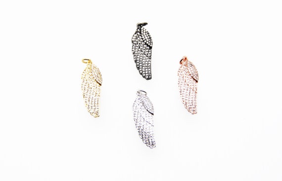 CZ Micro Pave 18x28mm Wing Pendant