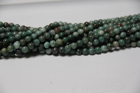 Dragon Blood Jasper 8mm smooth round beads 16" length full strand