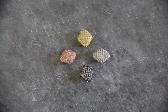 CZ Micro Pave 8x10mm Diamond Shape Beads