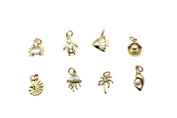 CZ Micro Pave Ocean Series Charm