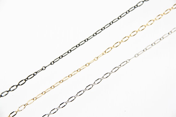 Brass Wave Oval Chain 3x6 mm