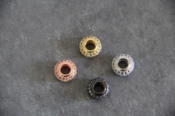 CZ Micro Pave 7x13mm Roundel  Beads