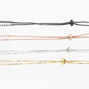 Box Chain With Cubic Zirconia DIY Attachable & Adjustable Bracelet