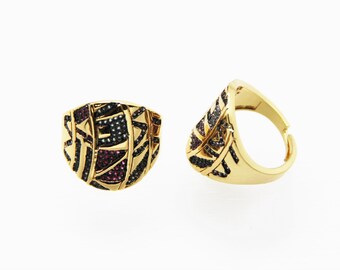 Mix Color CZ Micro Pave 21x21mm  Ring