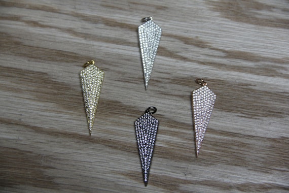 CZ Micro Pave 12x35mm Arrow Pendant