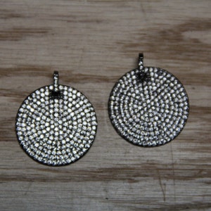 CZ Micro Pave 30mm Disc Pendant image 2