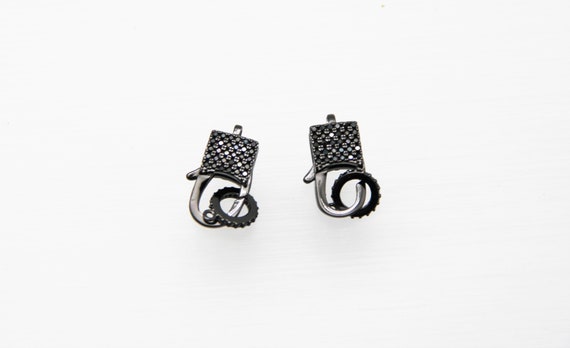 Black CZ Micro Pave 9x16mm Lobster Clasp